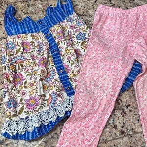 Floral Top and Pink Floral Pants Set